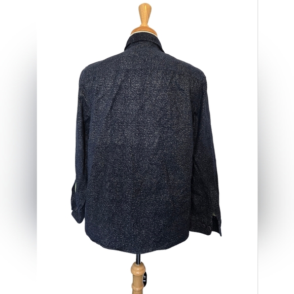 Freedom Foundry Men’s Navy Speckled Cotton Shirt Jacket M Lined Heavy Flannel - Picture 2 of 11
